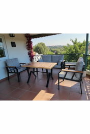 Hanah Home Conjunto de Jardín Nergiz 2+1+1 Gris